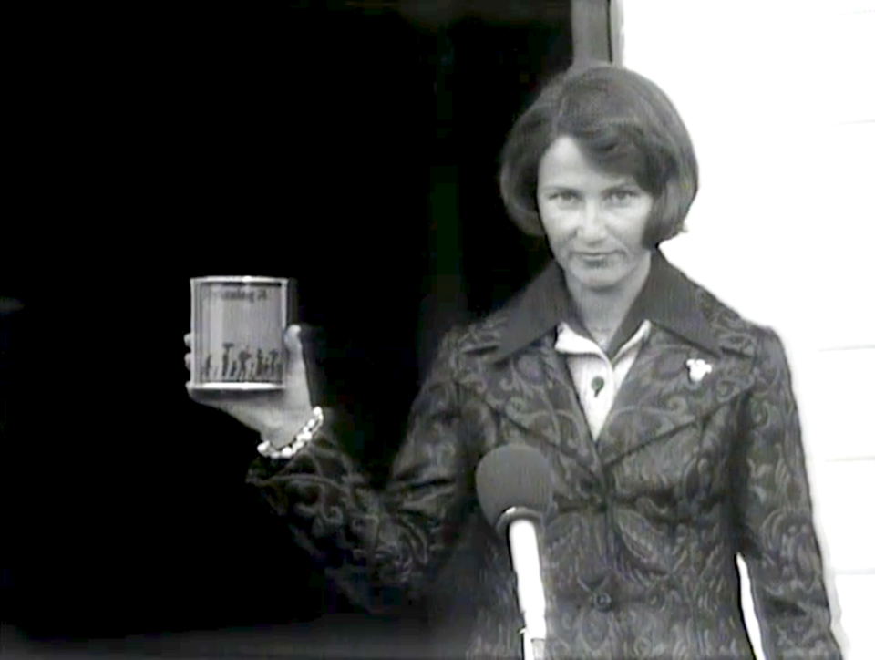 Dronning Sonja da hun var høy beskytter i 1974.
